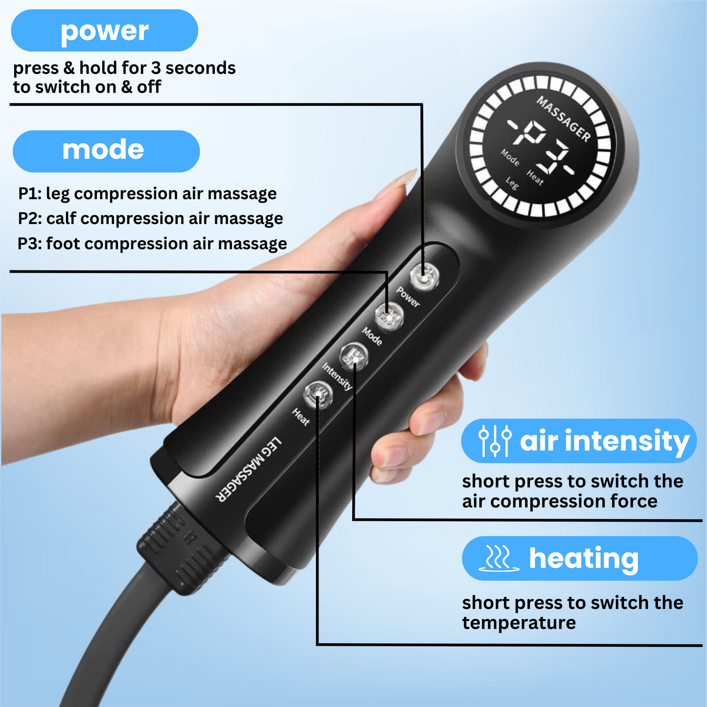 Alivrazen™ Air Compression Leg Massager with Heat